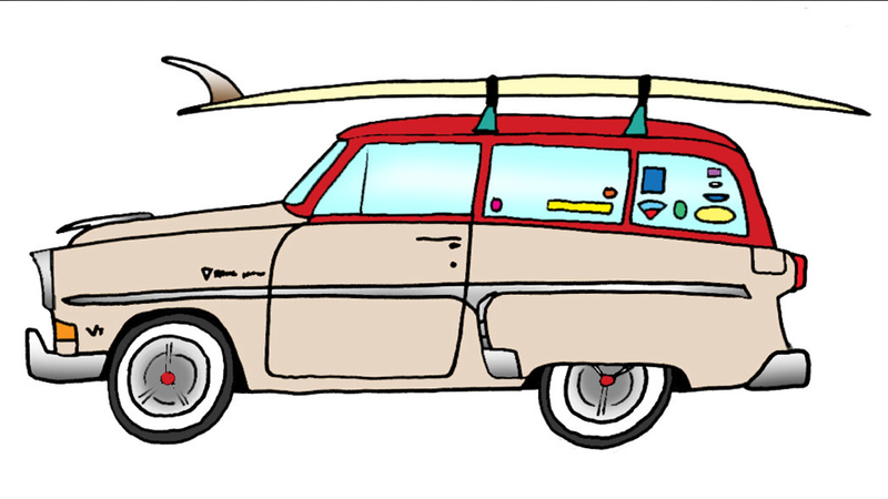 Illustration for article titled Surfboards And Cars Illustrated: The Ultimate Mid-Winter Summer Car Fantasy